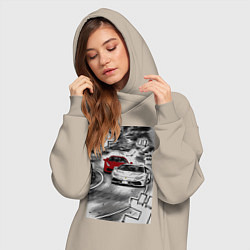 Женское худи-платье Lamborghini initial d, цвет: миндальный — фото 2