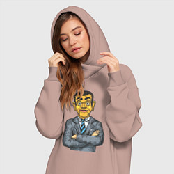 Женское худи-платье Человек кукла, цвет: пыльно-розовый — фото 2