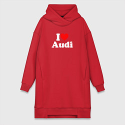 Женское худи-платье I love Audi, цвет: красный