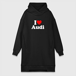 Женское худи-платье I love Audi, цвет: черный