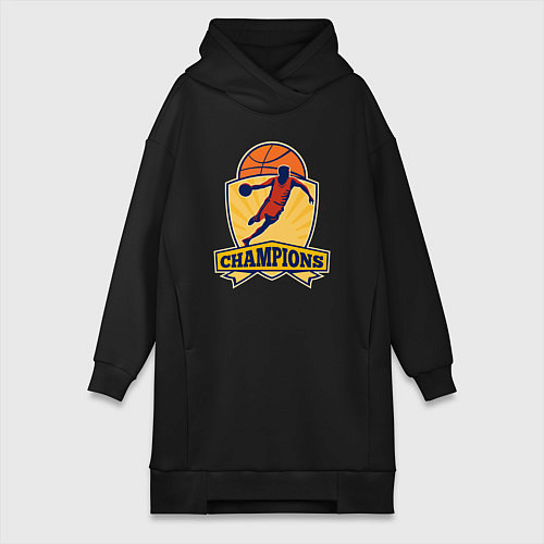Женская толстовка-платье Champion basketball / Черный – фото 1