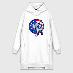 Женское худи-платье USA elephant, цвет: белый