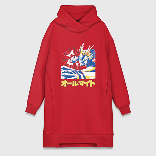 Женская толстовка-платье Моя геройская академия Всемогущий удар / Красный – фото 1