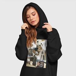 Женское худи-платье Художник эстетика, цвет: черный — фото 2