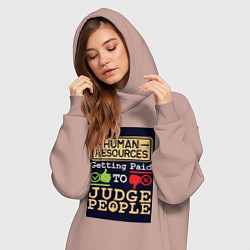 Женское худи-платье Прием на работу, цвет: пыльно-розовый — фото 2