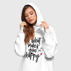 Женское худи-платье Do what makes you happy, цвет: белый — фото 2