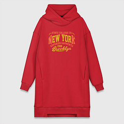 Женское худи-платье New York Brooklyn, цвет: красный
