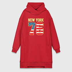 Женское худи-платье New York 76, цвет: красный