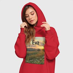 Женское худи-платье Eva поле золотое, цвет: красный — фото 2