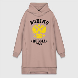 Женское худи-платье Boxing Russia Team, цвет: пыльно-розовый