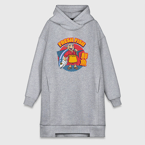 Женская толстовка-платье Fresh fish / Меланж – фото 1