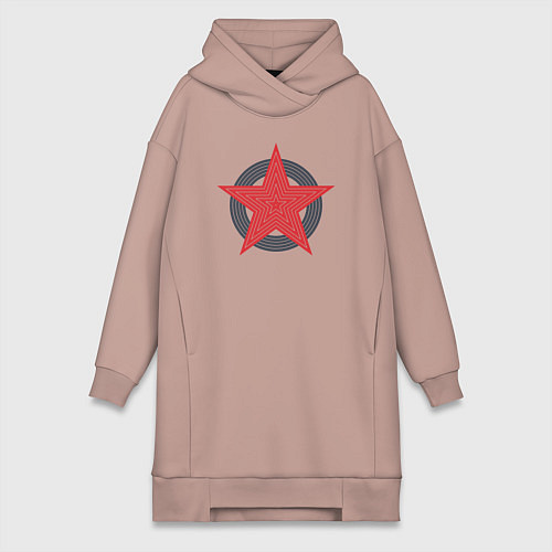 Женская толстовка-платье Red star symbol / Пыльно-розовый – фото 1