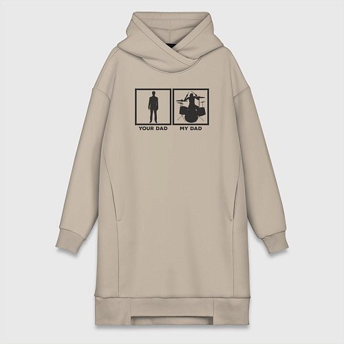 Женская толстовка-платье Отец барабанщик / Миндальный – фото 1