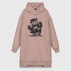 Женская толстовка-платье Панда хип-хоп