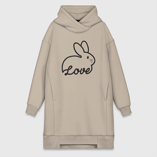 Женская толстовка-платье Bunny lover / Миндальный – фото 1