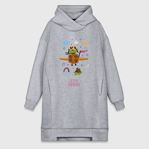 Женская толстовка-платье Лягушонок пилот / Меланж – фото 1