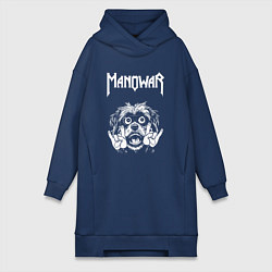 Женское худи-платье Manowar rock dog, цвет: тёмно-синий