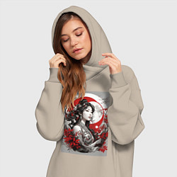 Женское худи-платье Китайская девушка, цвет: миндальный — фото 2