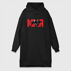 Женское худи-платье MMA пантера, цвет: черный
