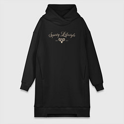 Женское худи-платье Sporty lifestyle бежевый для тенниса, цвет: черный