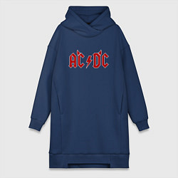 Женское худи-платье AC DC devil, цвет: тёмно-синий