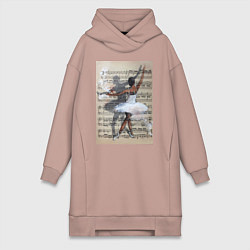 Женская толстовка-платье Балет ноты