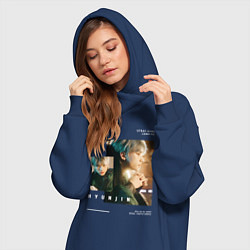 Женское худи-платье Stray kids Хенджин, цвет: тёмно-синий — фото 2