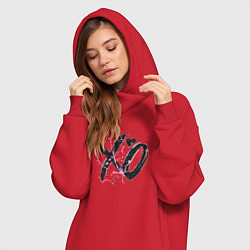 Женское худи-платье Xo tour llife 3, цвет: красный — фото 2