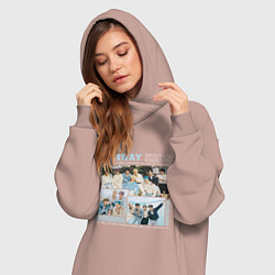 Женское худи-платье Stray kids ot8, цвет: пыльно-розовый — фото 2