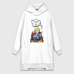 Женская толстовка-платье Vault boy in the fire