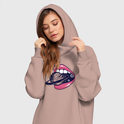 Женское худи-платье Вкус Сатурна, цвет: пыльно-розовый — фото 2