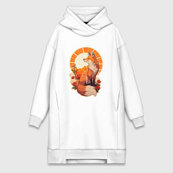 Женская толстовка-платье Лиса и солнце в японском стиле