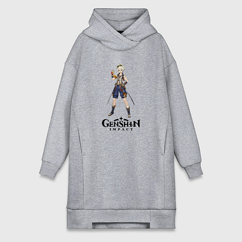 Женская толстовка-платье Bennett genshin impact love / Меланж – фото 1