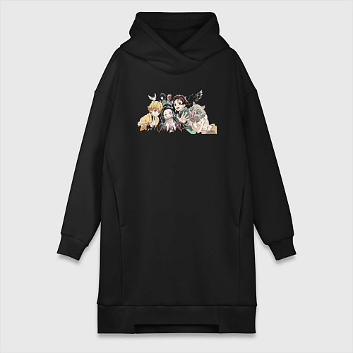 Женская толстовка-платье Demon slayer player anime / Черный – фото 1