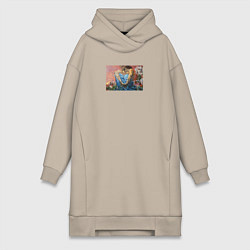 Женская толстовка-платье Демон сидящий автор Врубель