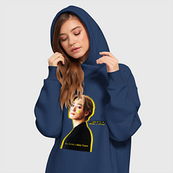 Женское худи-платье Улыбка astro, цвет: тёмно-синий — фото 2