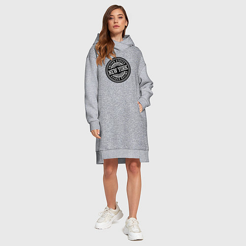 Женская толстовка-платье United States - New York / Меланж – фото 4