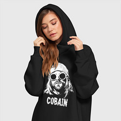 Женское худи-платье Nirvana - Cobain, цвет: черный — фото 2