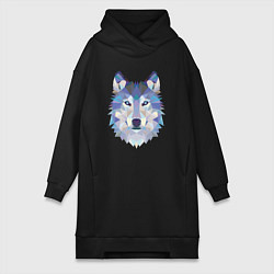 Женская толстовка-платье Волк триптих