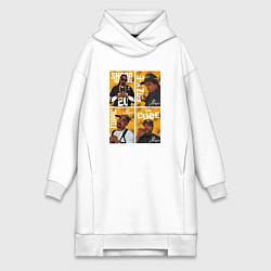 Женское худи-платье Реперы легенды века, цвет: белый