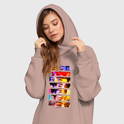 Женское худи-платье Got7 все участники группы, цвет: пыльно-розовый — фото 2