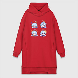 Женская толстовка-платье Зарянка стикеры