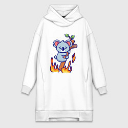 Женская толстовка-платье Пожар у коалы