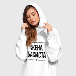 Женское худи-платье Жена басиста на светлом, цвет: белый — фото 2