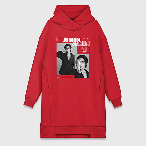 Женская толстовка-платье Park Jimin bts / Красный – фото 1