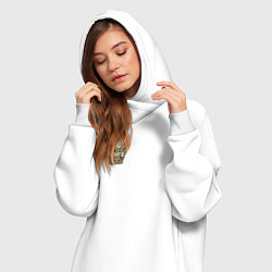 Женское худи-платье Персонаж Беби Йода, цвет: белый — фото 2