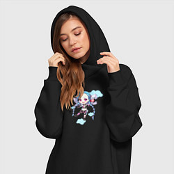 Женское худи-платье Chibi Jinx, цвет: черный — фото 2