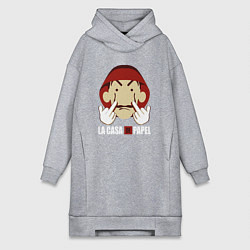 Женское худи-платье Fuck you bella ciao, цвет: меланж