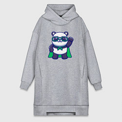 Женское худи-платье Панда в плаще, цвет: меланж