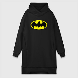 Женское худи-платье Batman logo, цвет: черный